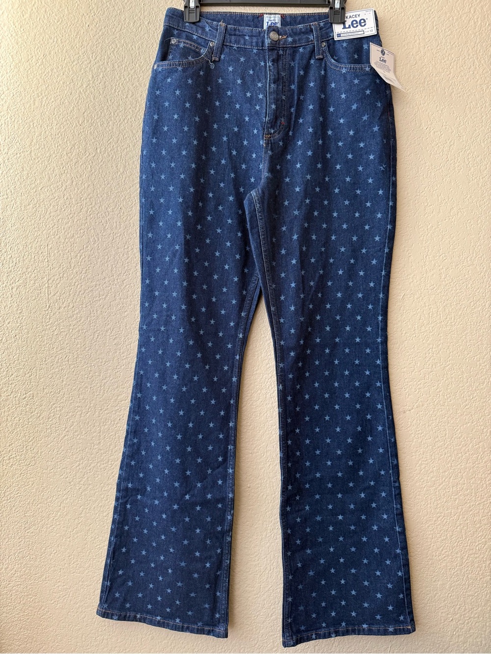 Kacey Lee Navy Star-Print Denim Jeans